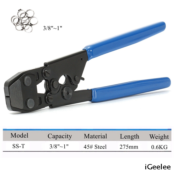 SS-T PEX Cinch Crimp Crimper Tool for SS Clamps for 3/8",1/2",5/8",3/4",1"